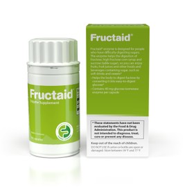 Fructaid Enzyme Supplement - 90 Capsules, so That You can Enjoy Fruits, Fruit Juices, Soft Drinks, and Sweets Again, Dietary Supplement, Gluten-Free, Lactose-Free