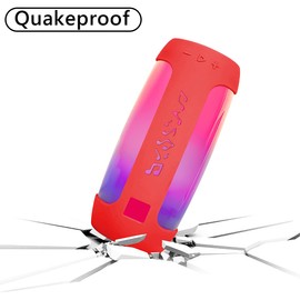 Geekria Silicone Speaker Case Cover, Compatible with JBL Pulse 4, Protective Waterproof Soft Skin, Replacement Speakers Travel Carrying Case with Keychain Hook, with Shoulder Strap