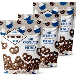 Hayden Valley Foods Hot Chocolatey Covered Pretzels | 5 oz Bags (Pack of 3) | Gourmet Bulk Flavored Holiday Snacks