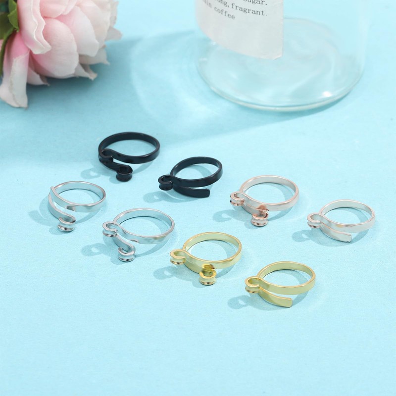 SUBANG 8 anillos ajustables de ganchillo para tejer anillos de