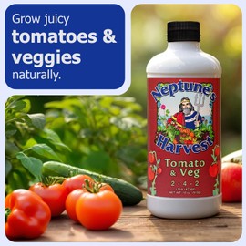Neptune's Harvest Organic Plant Fertilizer | Liquid Fertilizer for Lawn, Garden & Houseplant | Rich in Essential Nutrients | Tomato & Veg 2-4-2 + Rose & Flowering Plant Food 2-6-4 (1 Quart)