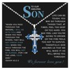 To My Son Necklace From Dad Silver Cross Necklace for