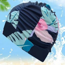 Aquarobics & Indoor Swim Cap for Women with Long Hair (Ages 50+) Swim Cap Beige