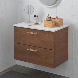 Alzassbg Antique Brass Cabinet Pulls, 3 Inch Hole Centers, Zinc Alloy, Contemporary Style Kitchen Drawer Handles, 10 Pack, AL3096AE