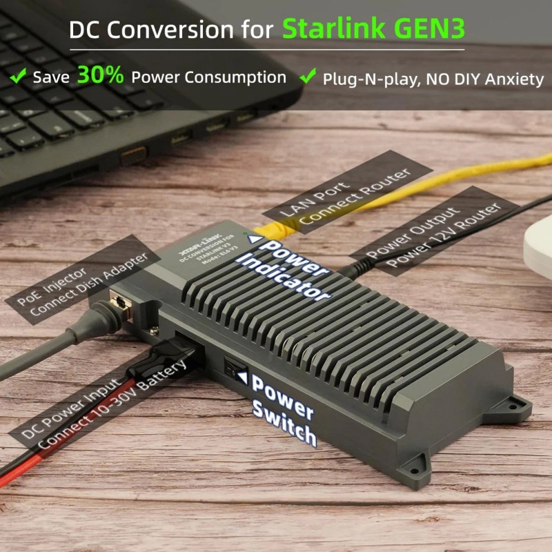 XTAR Starlink Gen 3 Power Converter for RV Boat Van