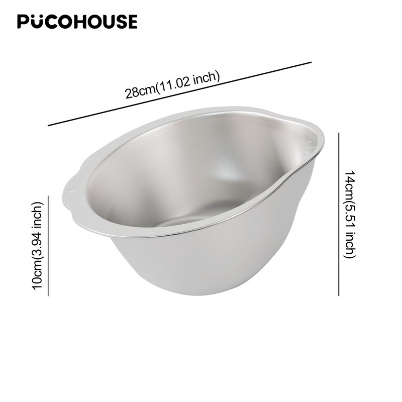 PUCOHOUSE Rice Washer Strainer Bowl- 4-in-1 Washing Bowl for Quinoa,Stainless
