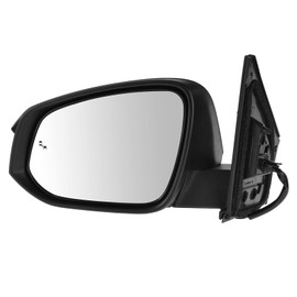 TRQ Driver Side Mirror Assembly Electric Adjustment Heated No Memory Black Compatible with 2013-2015 Toyota RAV4 TO1320311