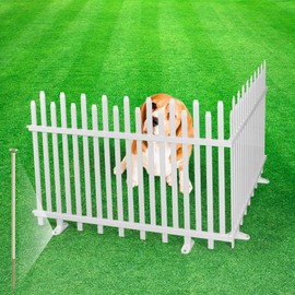 Vinyl Fence Panel 160''Wx28''H Lightweight Portable Fence Kit, White Decorative for Outdoor Garden Yard, Weather-Resistant & Low Maintenance, DIY for Porch Patio Pool Backyard