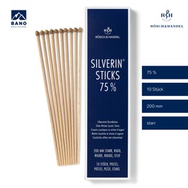 SILVERIN Silver Nitrate Potassium Nitrate Etching Sticks | Hellstone Etching Stick | Lapis Sticks | Pack of 10 | 75% | for warts, game meat e.g. piercings, aphthoostasis, stomatitis | 200 mm | rigid