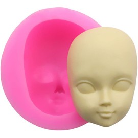 Pink Food Grade Silicone 3D Baby Face Girl for Head Shape DIY Chocolate Mold Fondant Kitchen Knives and Accessories