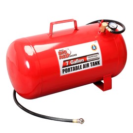 BIG RED T88007 Torin Portable Horizontal Air Tank with 36" Hose, 7 Gallon Capacity, Red