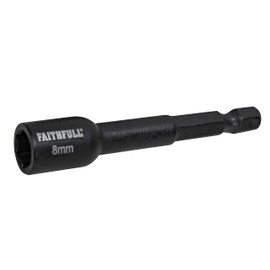 Faithfull FAISBMNUT8I Magnetic Impact Nut Driver 8mm x 1/4in Hex , Black