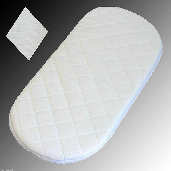 Microfibre Hypoallergenic Moses Basket Mattress 74X30 x 4cm Thick Oval Shaped (Baby Product