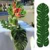 Raguso 12Pcs Artificial Palm Leaf Placemat,Monstera Leaf Table Flag Cutlery