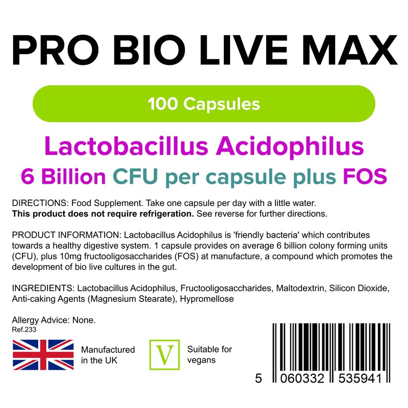 Lindens - Pro Bio Live Max 6 Billion CFU Capsules
