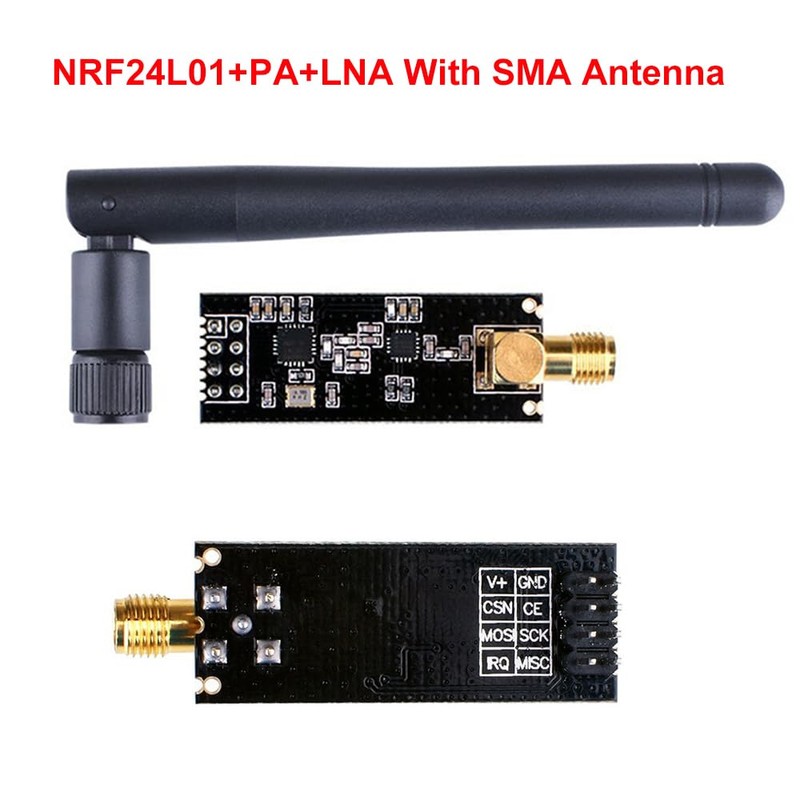 Wireless Transceiver Module, 2.4G NRF24L01+PA+LNA RF Transceiver Board with SMA