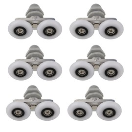 Cokritsm Shower Cubicle Castors 23 mm, Shower Rollers with Double Sliding Door, Anti-Rust Shower Door Rollers for Bathroom Doors, Glass Door 4-6 mm, Glass Hole 10-14 mm, Pack of 6