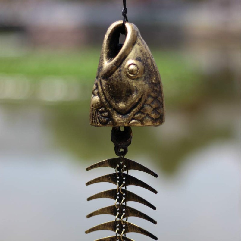 WANLIAN Fish Skeleton Wind Chime,Fishbone Wind Chime,Wind Chimes Vintage Fishbone