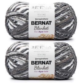 Bernat Blanket Tie Dye-Ish Moonlight Yarn - 2 Pack of 10.5oz/300g - Polyester - #6 Super Bulky - 220 Yards - Knitting & Crochet