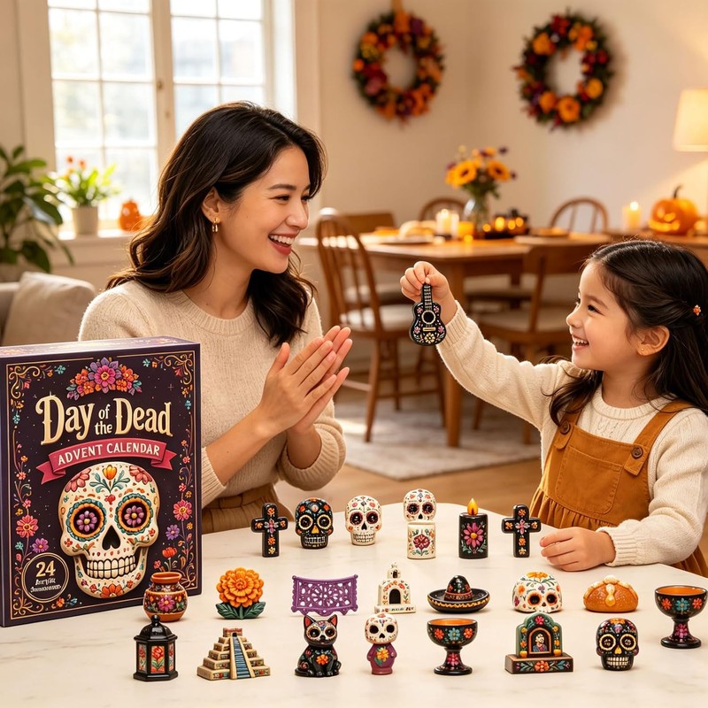 Day of the Dead Skull Advent Calendar 24 Days Ornament