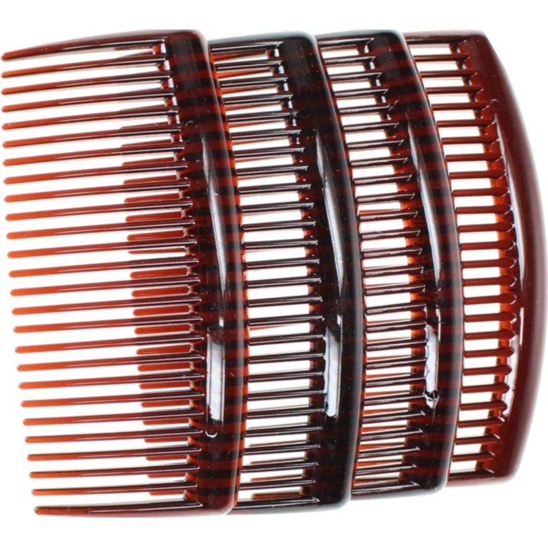 4 Pack 9cm Tort Brown Hair Side Combs Slides Grips