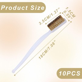 Brass Brush, Small, Pack of 10, Brass Brush, Mini Wire Brush, 3D Printer Cleaning Set, Brass Brush, Small Wire Brush, Brass Brush, for Cleaning 3D Printers, Doors and Windows, Dirt, Rust