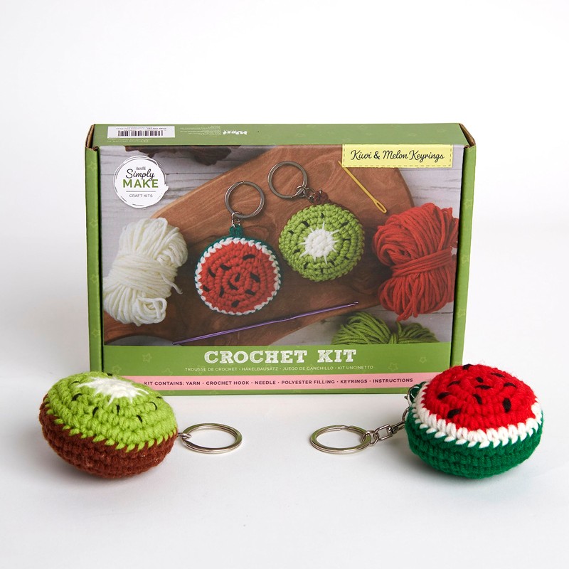 Simply Make Docrafts Crochet Key Ring Craft Kit Kiwi and