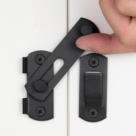 INIRET 10 Packs Barn Door Latches，2.75” x 2.02” Matte Black Stainless Steel barn gate flip Door Latch Bi-fold Door Lock,Sliding Door Antique Lock Gate Latches Wine Cabinet Closet Door Latches