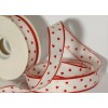 Sopp #5 Wired White w/Red Hearts Valentine's Ribbon 25 Yards
