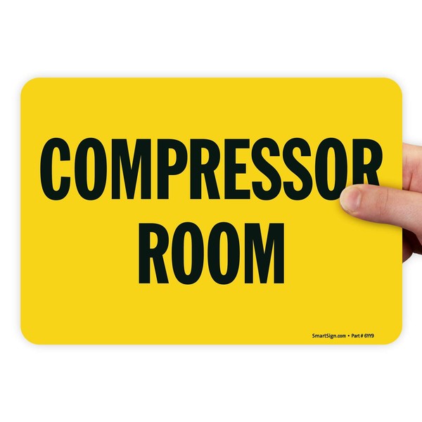 SmartSign by Lyle S-0937-EU-10 "Compressor Room" Vinyl Label, 7" Length,