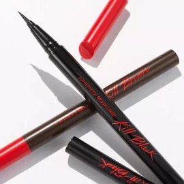 Clio 클리오 아이라이너 붓펜 스모키 메이크업 수퍼프루프 브러쉬 MNS [001 킬블랙] Clio Eyeliner Brush Pen Smoky Makeup Superproof Brush MNS [001 Kill Black]