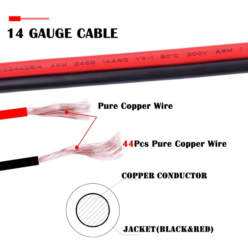 DC 8mm Male to SAE Connector Adapter 14 Gauge Cable