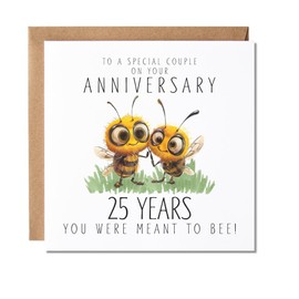 Maise & Rose 25th Wedding Anniversary Card | 25th Anniversary Card For a Special Couple | You Were Meant To Bee | P221