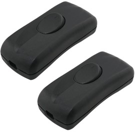 JJHXSM 2pcs Black Embedded Power Switch - Inline Cord Button Switches, Electrical Accessories - On/Off Operation