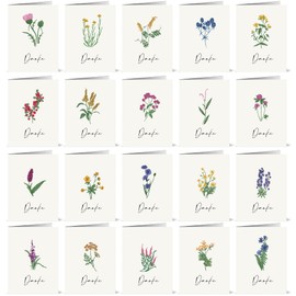 the lazy panda card company 20 Thank You Cards with 20 Different Wildflowers on the Front