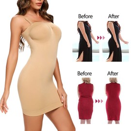 Joyshaper Bodice Dress Shaping Women's Underdress Shapewear with Straps Stomach Way Light Shaping Underdress Figure Shaping Dress, Beige1