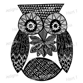 Texas Hart Designs **Original Artwork** Zentangle Owl Die Cut Fridge Magnet