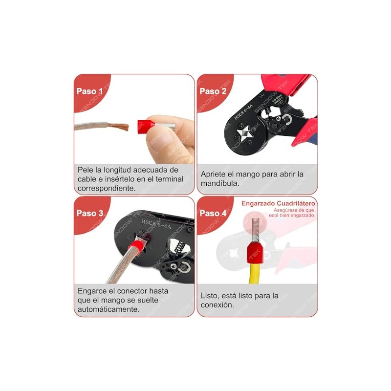 Sendowtek Kit de Terminales para Cable, Alicates Alambre Engarzado, 1200pcs
