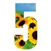 MONOGRAM Classic Signs Wheelie Bin Number Sunflower 5