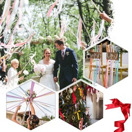 TXXATX 66 m Ribbon Pink Satin Ribbon Decorative Gift Ribbon Wide 20 mm Gift Ribbons Pink Ribbon Wedding Fabric Pink Gift Ribbon for Christening Birthday Valentine's Day Christmas Table Decoration