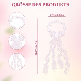 CAIJ Headband Communion Girls, Princess Flowers Headband Veil Bridal Women's Hair Accessories Wedding Hair Wreath Girls for Wedding, Bridesmaid, Girls, Flower Girl