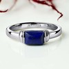 Lapis Lazuli Ring Silver Fine Jewelry Rectangular Gemstone Signet (6.0)