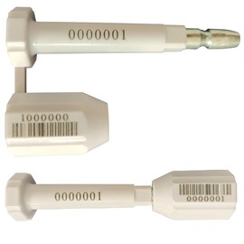 ISO/PAS 17712: 2013 compliant high security bolt seals with unique barcode& serial number for Cargo Containers and Truck Trailers, Cargo Container Seals (10pcs, White, Model: HSS-011)