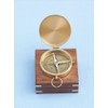 Hampton Nautical Solid Brass Gentlemen's Compass with Rosewood Box, 4",