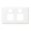 HPM Linea 2 Gang Double Powerpoint Horizontal Coverplate, White