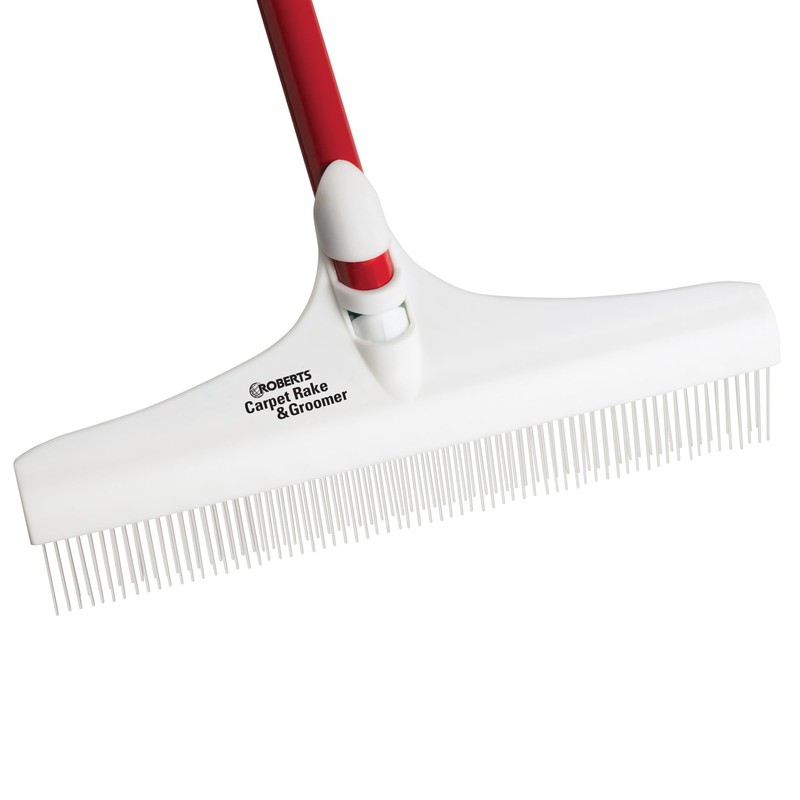 ROBERTS 12" Carpet Rake and Groomer with 51" Handle