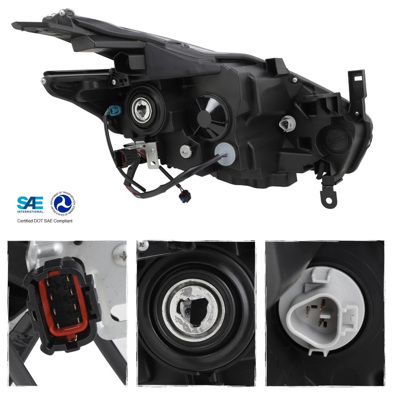 AKKON - Fits 2015-2016 Nissan Murano [LED DRL Running] Projector