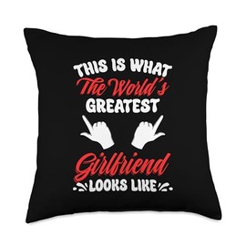 Funny Girlfriend National Girlfriend Day Best GF Couple Throw Pillow