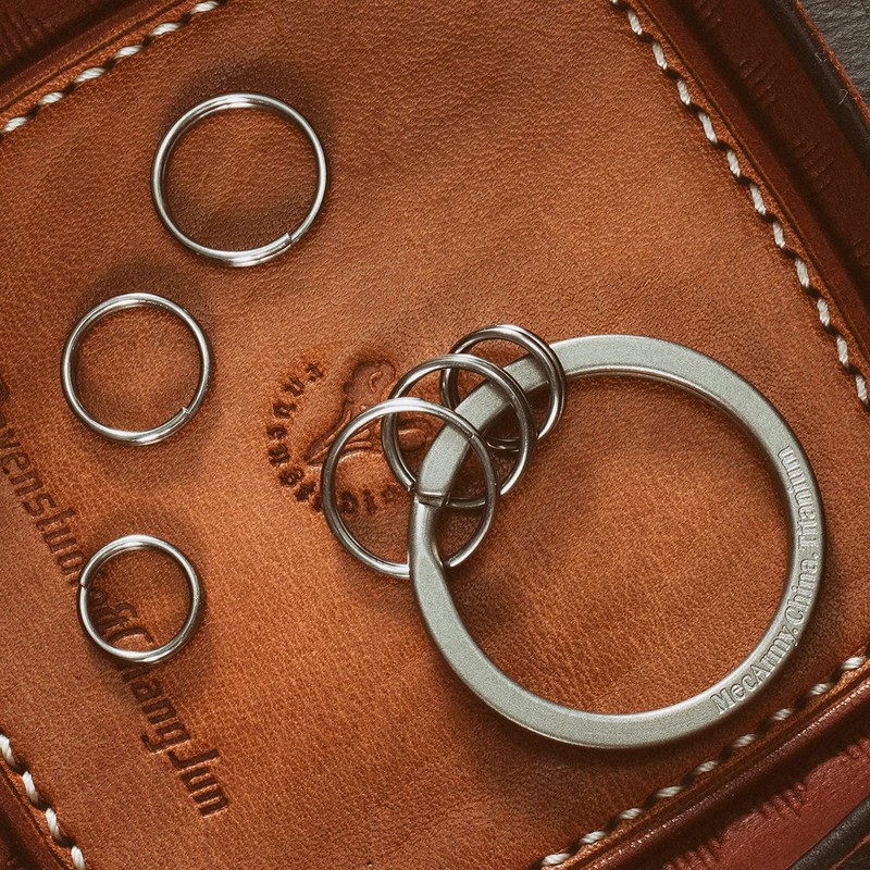 [MecArmy] CH8 Titanium Key Ring Split Ring, Titanium Keychain, Non-Magnetic