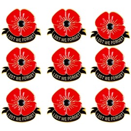 50Pack-Metal Poppy Flower Brooch Pins New Lest We Forget Pins Veterans Day Poppies Bulk Memorial Day Remembrance Day lapel pin Souvenir Gifts